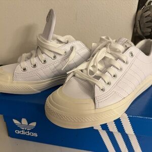 Adidas Originals White Nizza RF Low-Top Sneakers